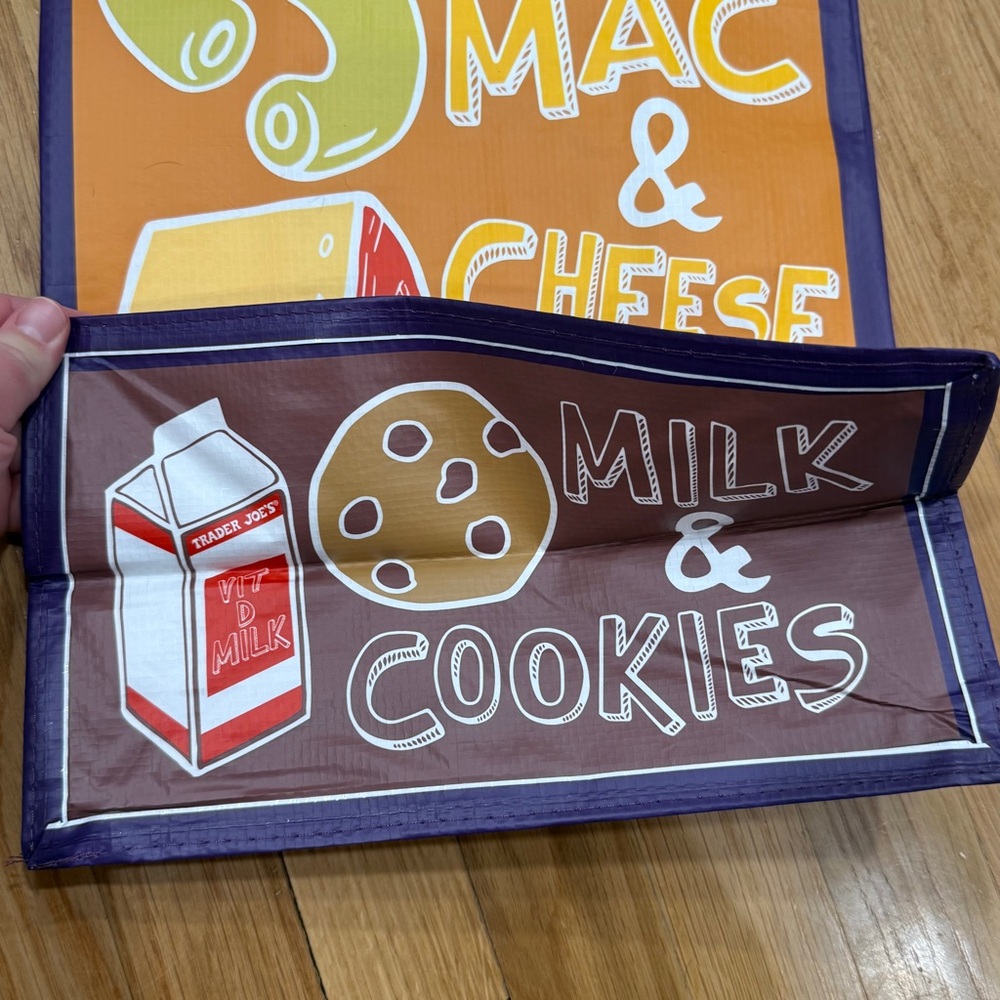 Trader Joe's Mac & Cheese PB&J Comfort Food Reusable Grocery Shopping Bag NWT - Picture 4 of 5